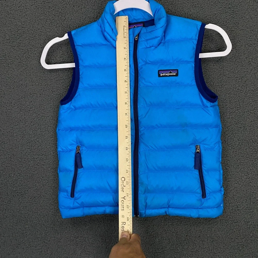 Patagonia Down Sweater Vest Boys Kids XS 5-6 Blue Goose Puffer Insulated Winter
